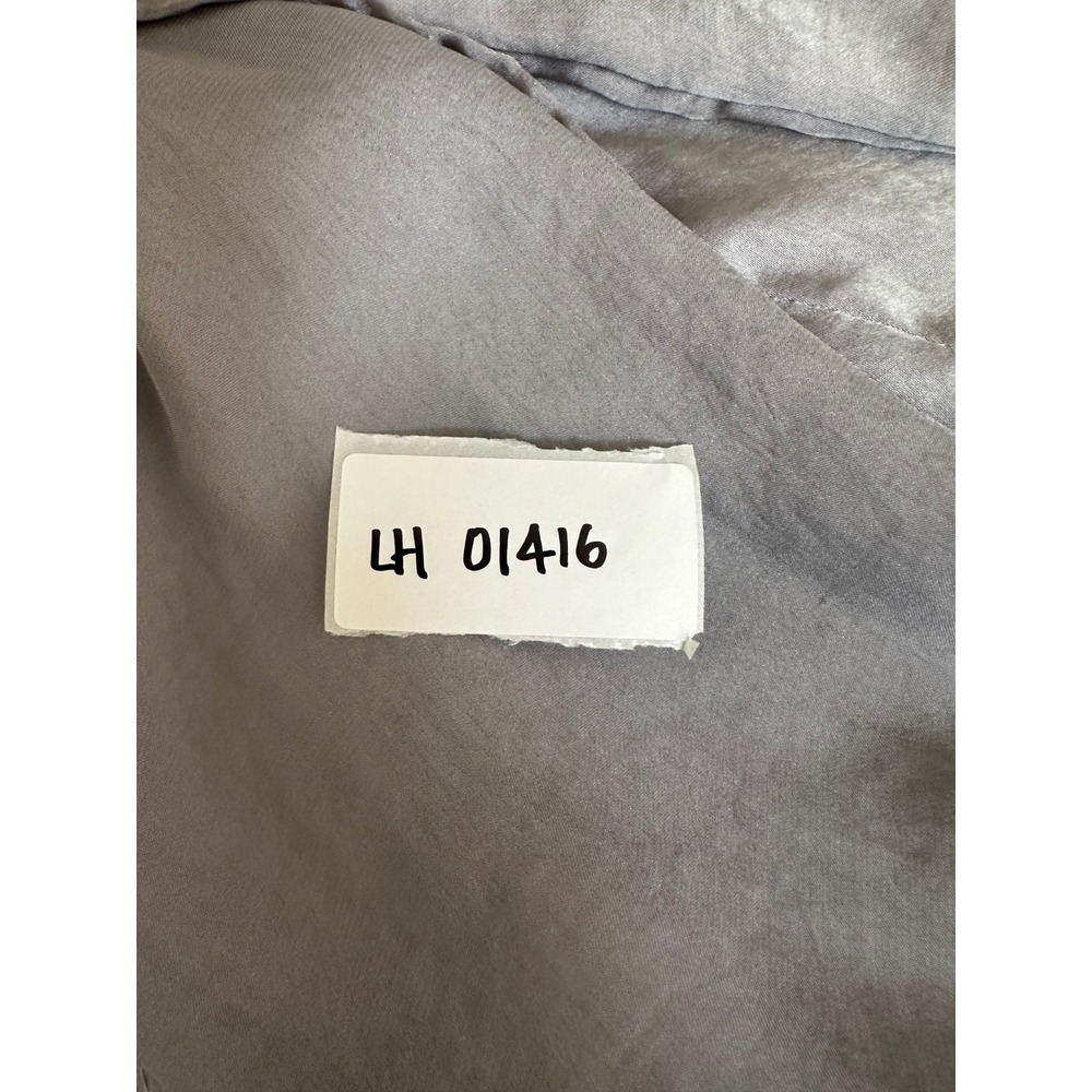 Charlotte Russe Longline Duster Cardigan Medium Silver Grey Satin Shimmer Layer - Picture 7 of 7